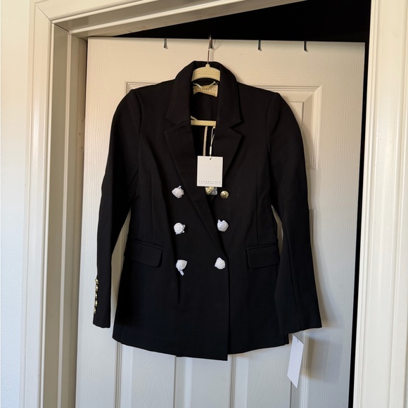 CLASSIC SIX KATHARINE DOUBLE-BREASTED BLAZER IN BLACK - Picture 2 of 9